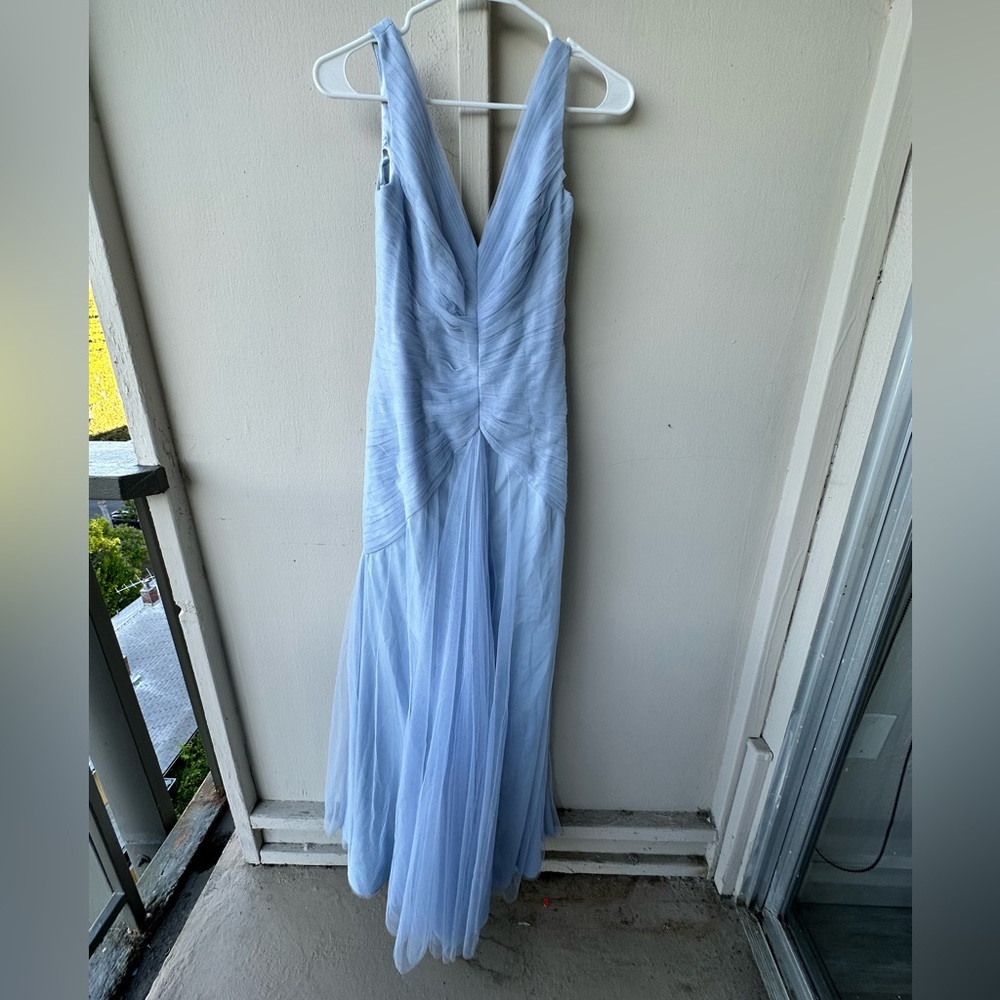 Monique Lhuiller Bridesmaids Blue Gown